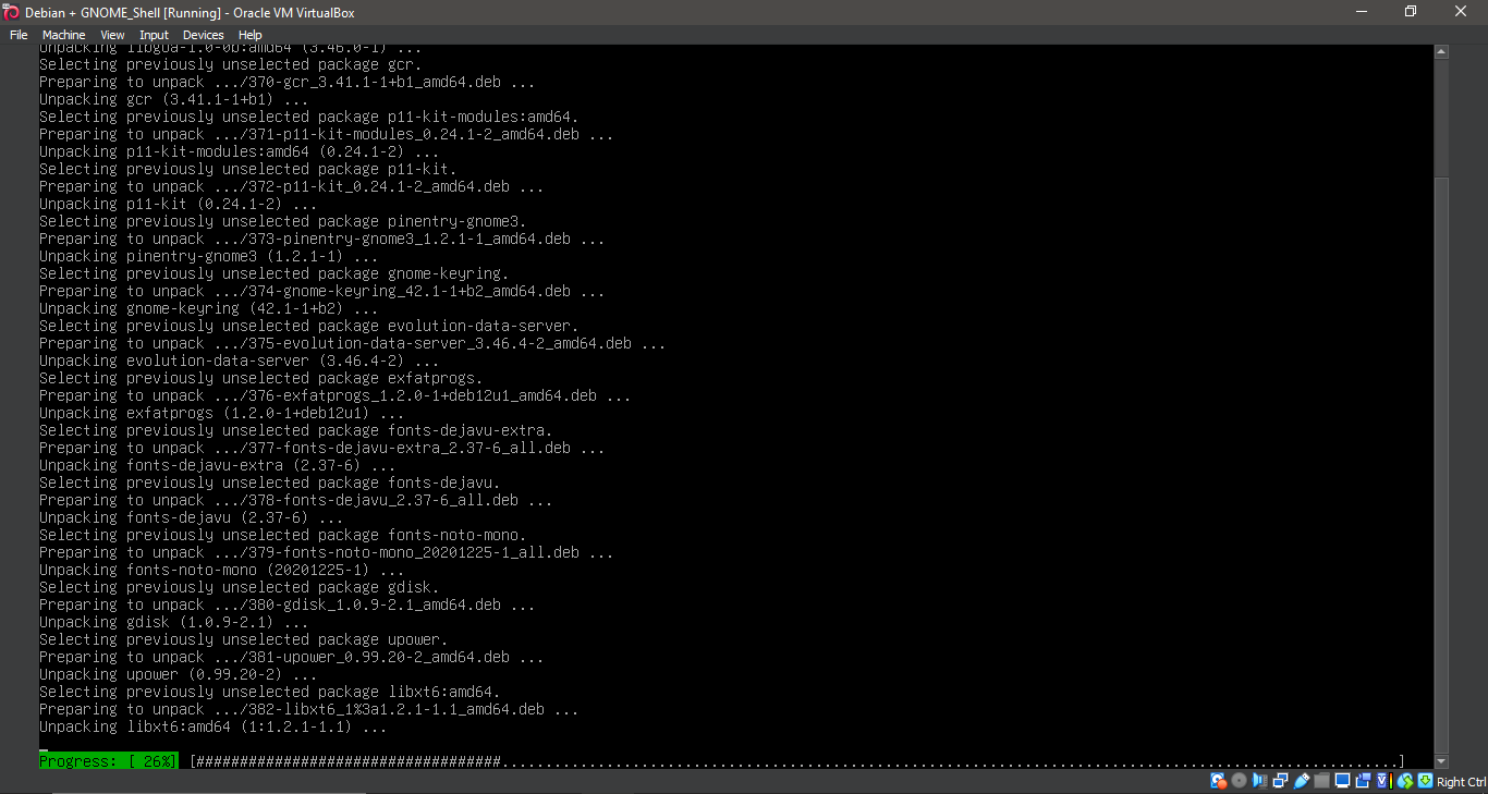 Running 'apt install gnome-shell'